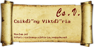 Csikány Viktória névjegykártya